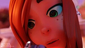 Wendy takes dipper by pool in wild 3D parody