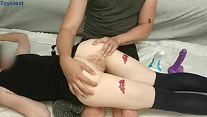 Making Your Stepsister Super Happy With Two Big Dildos And A Magic Wand