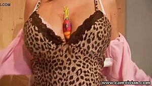 Redhead Babe Undresses From Jeans And Thong, Revealing Tanned Shaved Pussy For Masturbation