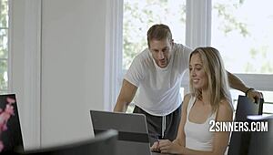 petite blonde teen rides in voyeur scene