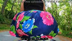 butt plugged wife flashes huge ass during wild motorcycle ride