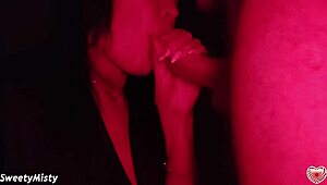 why is the sexy brunette sucking dick after club?