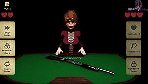 X Roulette 3 Lying on Table for Deep Thrusts