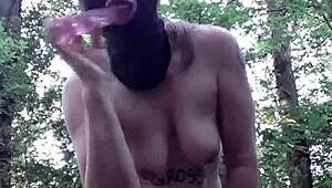 Françoise wanders the forest on June 26, 2023, exploring outdoor paths.