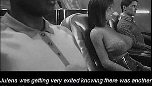 Julena rides in 3d with upskirt stockings and interracial sex