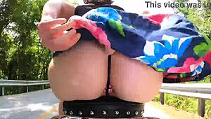 butt plugged wife flashes huge ass during wild motorcycle ride