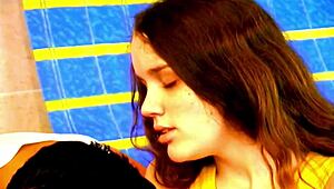 brown hair teen sucks boyfriend's dick then gets fucked