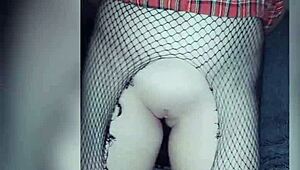 Cute Girl Rubs Shaved Pussy