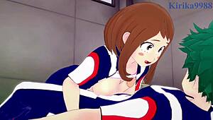 Ochako Uraraka And Izuku Midoriya Have Intense Hentai Sex 😏
