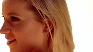 European babe gives FOOTJOB and gets JIZZED on her feet.