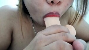 chubby filipina goddess gives pov blowjob asmr