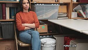 Teen latina thief blows after caught