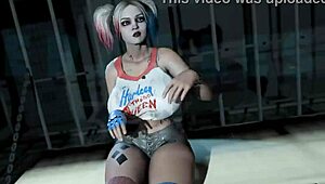 harley quinn gets wild with monster cocks in hentai