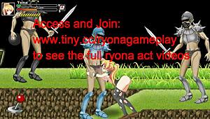 Oh man, cute blonde hentai girl bangin’ lots of soldier guys in battle... new gameplay, ya know!