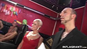 Dude, get ass toyed in gangbang?