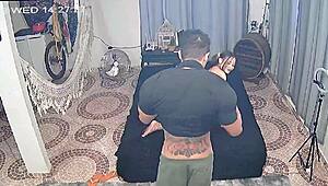 Latina couple fucks hard in pitbull kennel with oral and anal