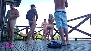 University students' leaked video of a party on the dormitory deck, complete in red and sheer