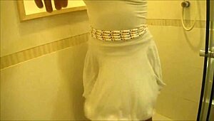 Brazilian Slave Bathes in Shower Bondage