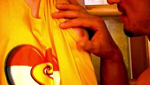 brown hair teen sucks boyfriend's dick then gets fucked