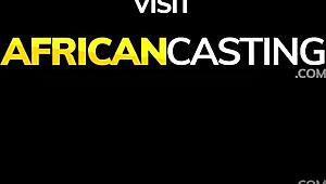 during the job interview, the ebony slut gets her throat fucked hard