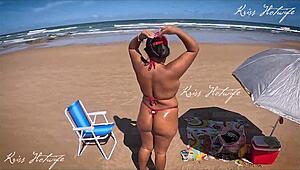 imagine on the beach with me, you'd get hard seeing my micro bikini and bouncing ass