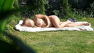 Hey, caught my stepmother sunbathing naked in the yard, wanna see?