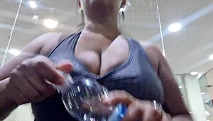 Sweaty Amateur Shares Panties And Feet After Gym Workout