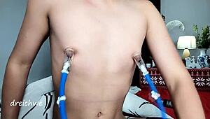 Gay men with a fetish for nipples suck and worship them