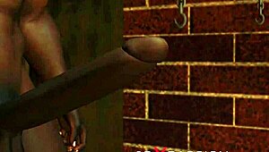 Wow! Sexy ball gagged blonde takes BBC anal in basement!