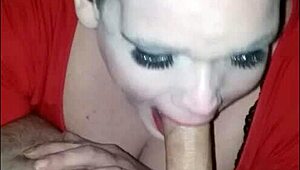 Oh wow, watch this BBW tranny handle a huge BWC! Can you believe the close-up blowjob action?