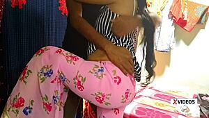 this cute newlywed bhabi probably never got such wild action from her husband. public creampie with horny young couple.