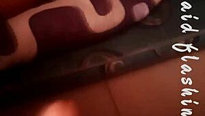 Whytehawk Delivers Intense Quick Creampie to Ebony Maid from Behind.