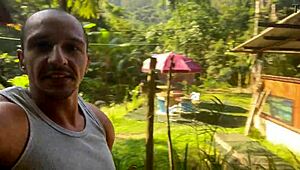 me and friend take hot black girl to waterfall for wild sex