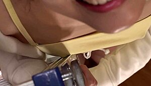 Flat-chested asian beauty exposes hard nipples through clothes, getting excited in part three