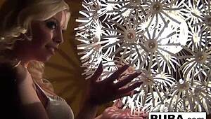 Wow, sexy blonde teases solo in retro style, so hot! 😍