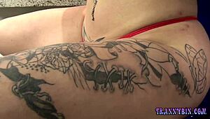 i love this blonde tattooed tranny's ass