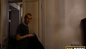 Lucky blond guy drills blindfolded stepsister's tight hole