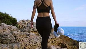 Boxer tied up and spanked, then rims her dom by the Balearic Sea. A real domination session with warrior mythology themes begins