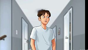 Summertime Saga church milf caught fucking herself with police baton in wild game