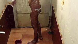 hot bathroom lesbian action with handjob and anal