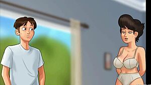 Summertime Saga church milf caught fucking herself with police baton in wild game