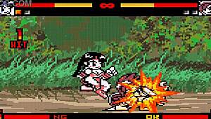 Big-titted furies clash in rough hentai fight fest