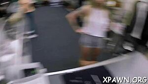 Naked Shop Sex with Crazy Blowjob and Fucking!