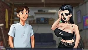 Steamy scene from Summertime Saga Cap 53: Preparing for the party