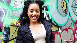 German Scout Meets Tiny Young Brown PAWG Girl Dilara Baby On First Date