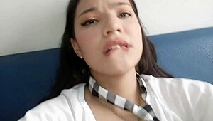 hermosa colegiala gets help from hermanastro’s cock after school, damn hot! 🔥