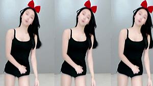 Chinese girl dances despite being sick