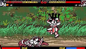 Big-titted furies clash in rough hentai fight fest