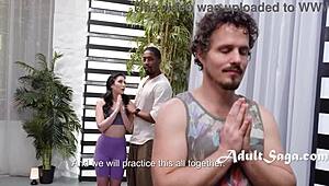 Yoga Slut Fucked Hard by Black Instructor in Class Chaos!