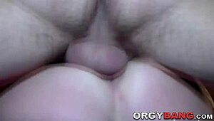 gangbanged amateur jerks off in hardcore orgy